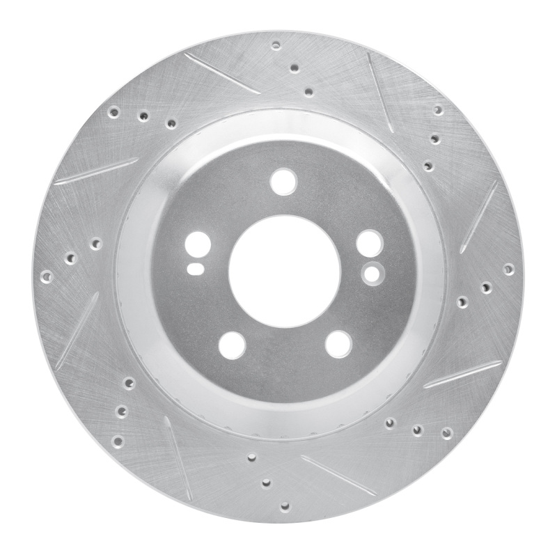 Mercedes-Benz S450 Brake Rotor (1) - Rear Right - R1 Concepts - Drilled & Slotted - Silver - `15-`21